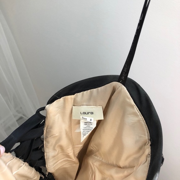 LAURA Event Dress - Cream and Black Lace - Picture 3 of 4